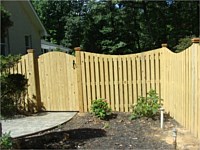 <b>Concave Dip Board on Board Wood Privacy Fence </b>